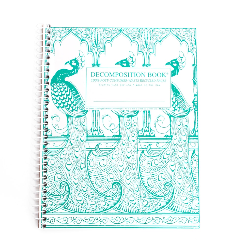 Michael Roger Press, Composition Book, Art & School, 9"x7", Decomp Book, Peacocks, 150900